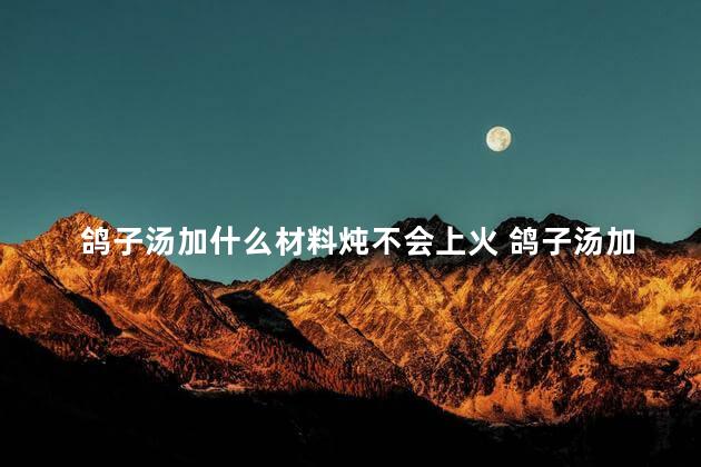 鸽子汤加什么材料炖不会上火 鸽子汤加什么材料炖最营养